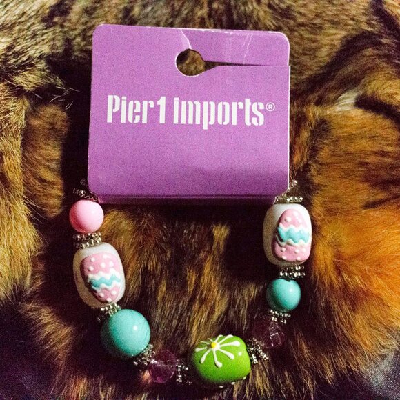 NEW MULTI-COLORED LARGE GLASS BEAD STRETCH BRACELET - JBSTSM1 - Picture 2 of 3